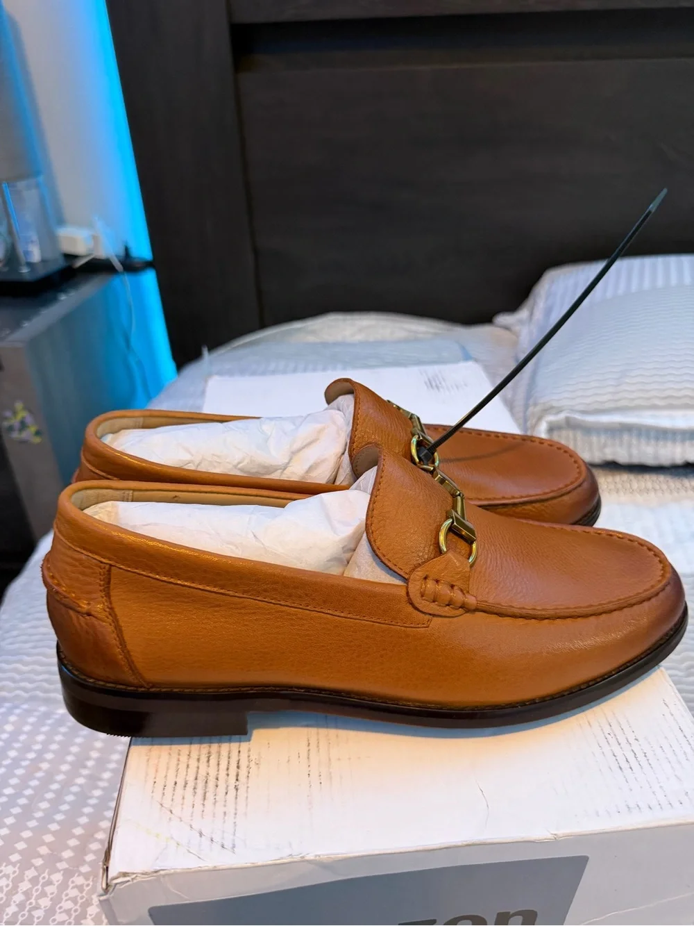 Men's Tan Leather Bit Loafers
